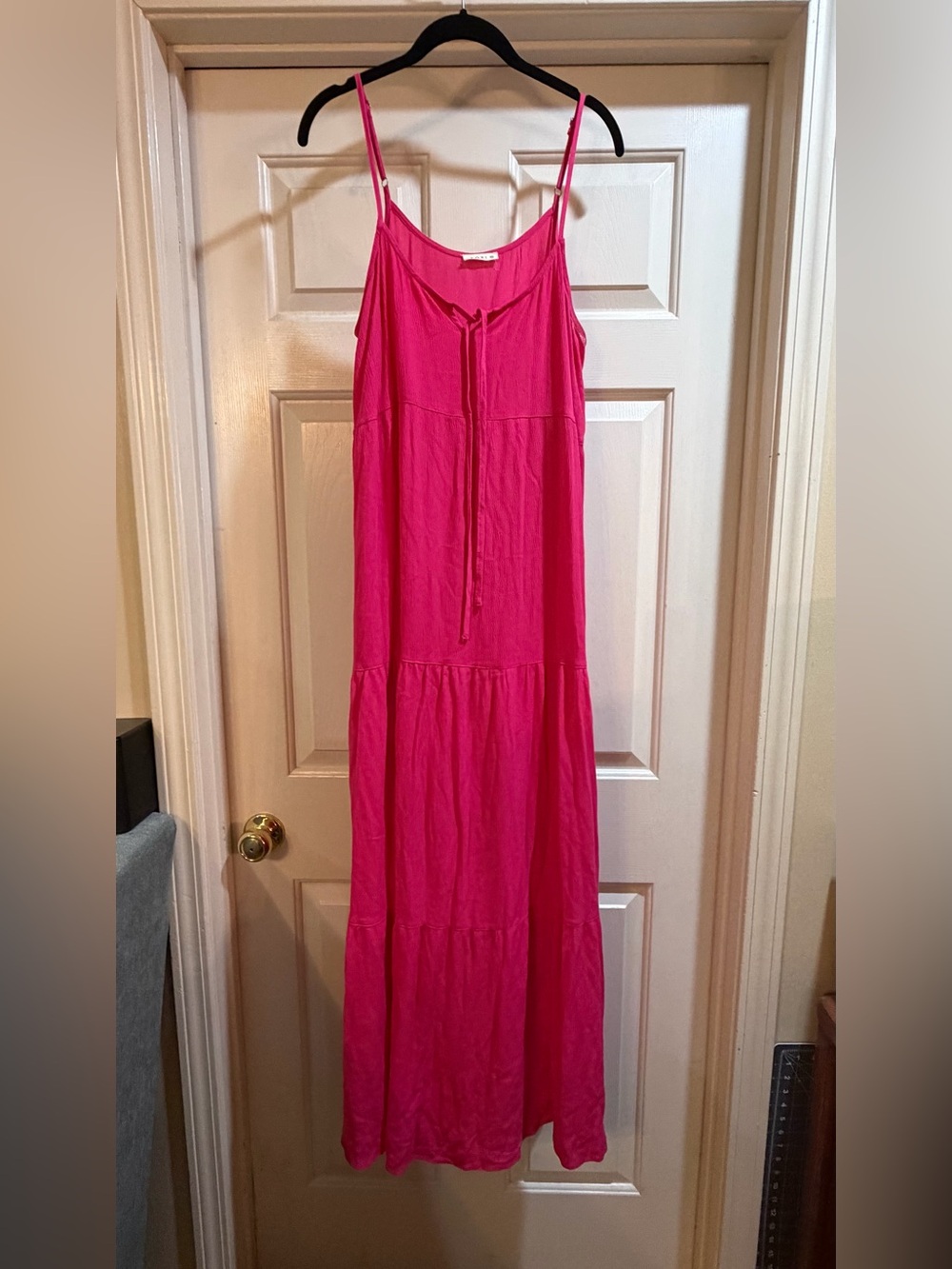 Kori Hot Pink Spaghetti Strap Maxi Dress